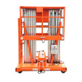 Double mast portable aluminum platform material man lift